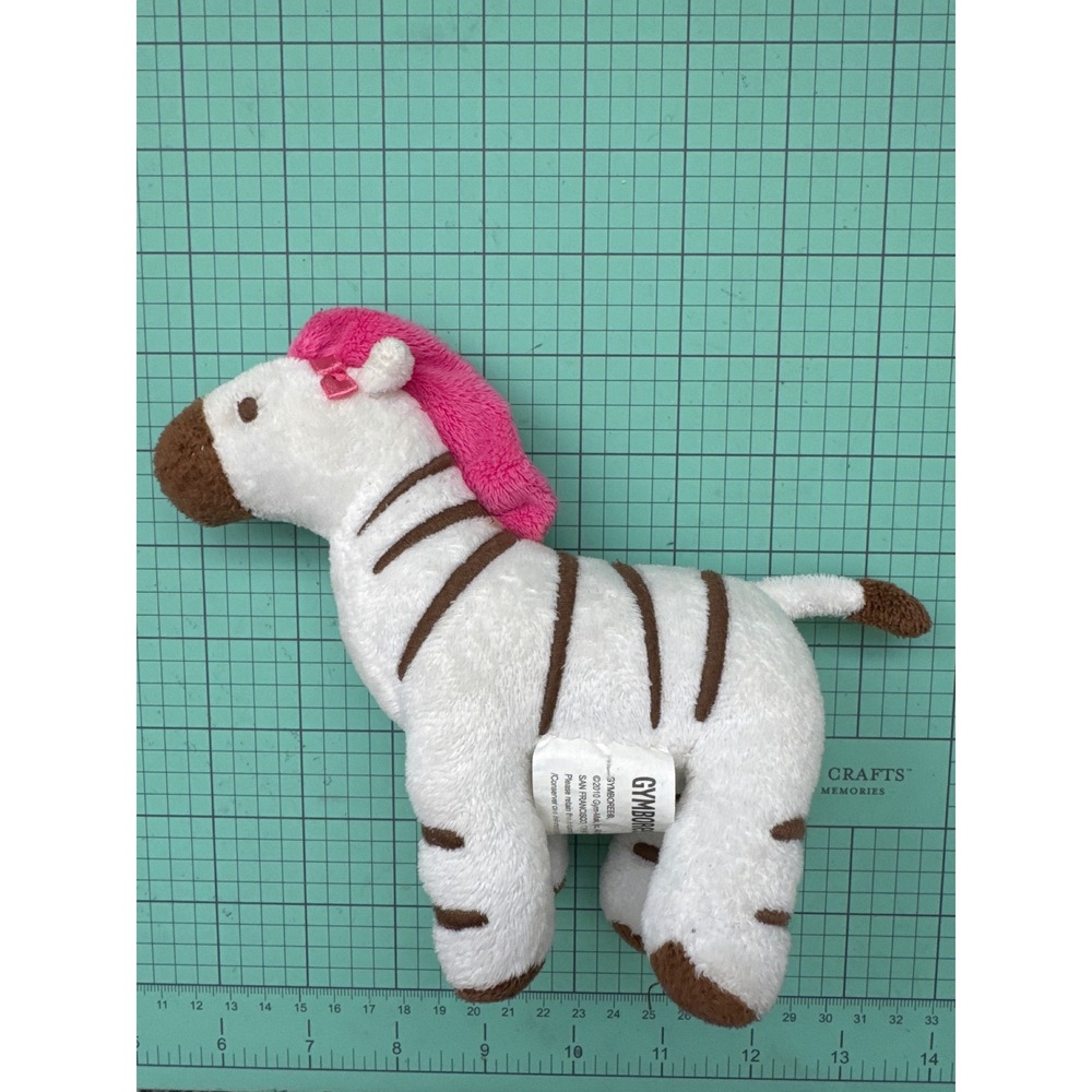 Gymboree Zebra Plush Stuffed Animal Pink Mane Brown Stripes 2010 Toy 8"